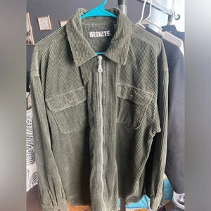 Y2K corduroy zip up shirt in Medium